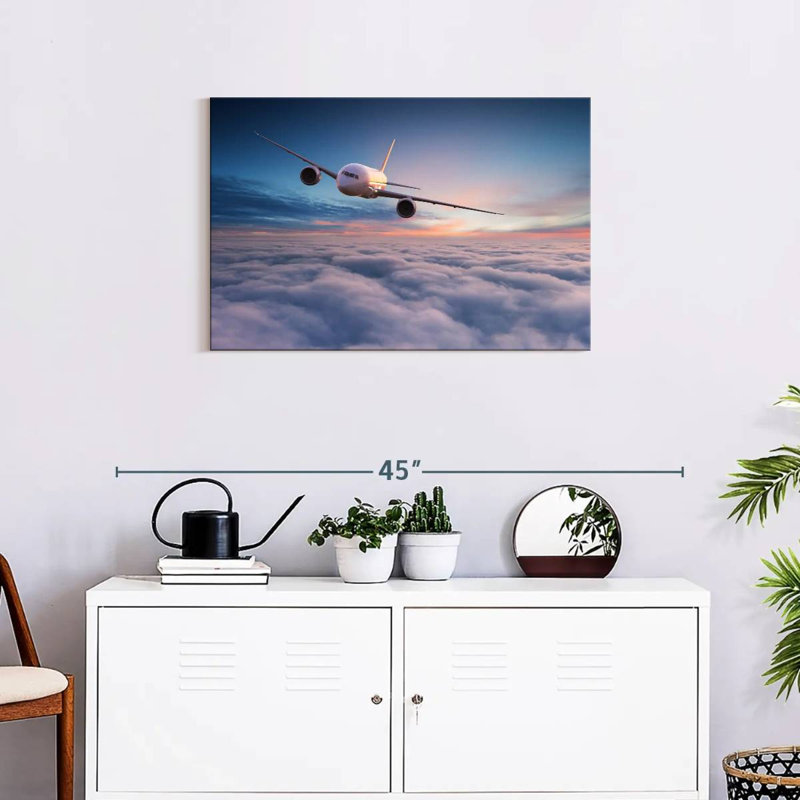 Mehar Approaching Airplane, 20" H x 30" W