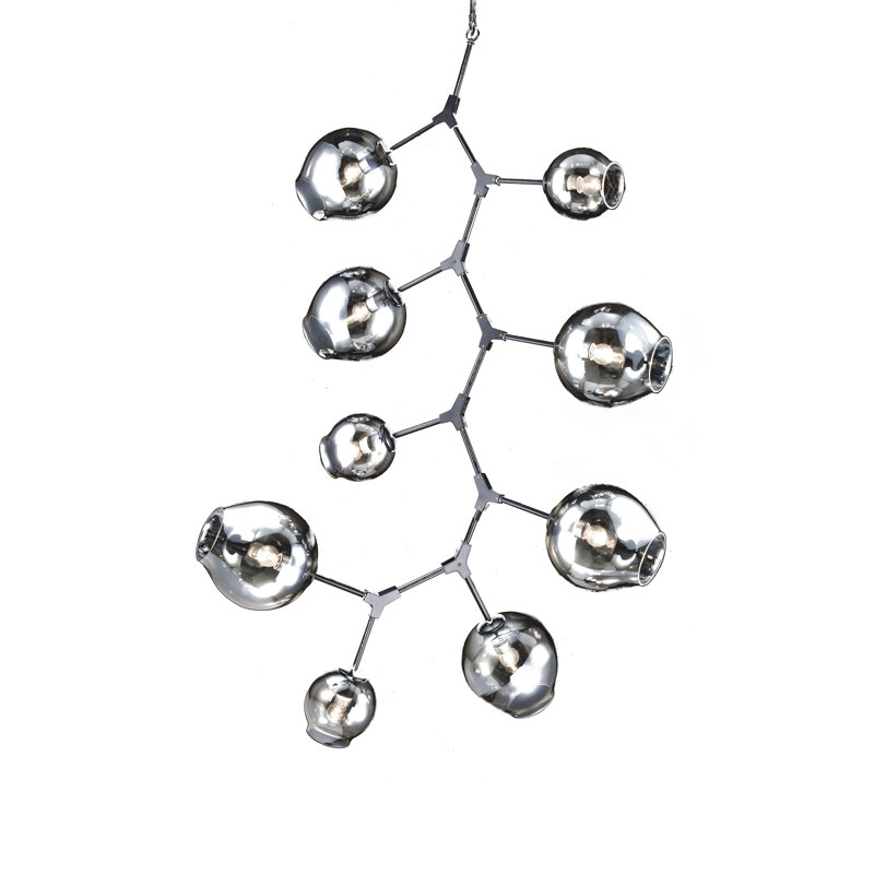 Lustre linéaire moderne Spoutnik 9 lumières Leighty