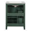 Meuble-lavabo autoportant moderne 24 po avec lavabo en céramique, 2 tiroirs et porte à fermeture en douceur-807743287