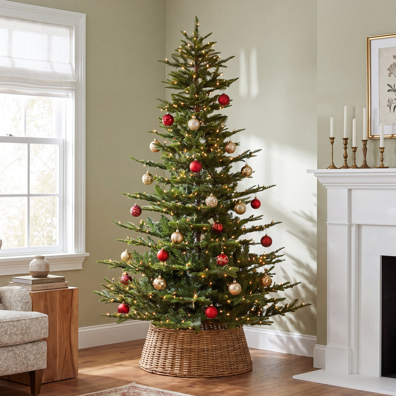 Lighted Artificial Christmas Tree, 6.5' H