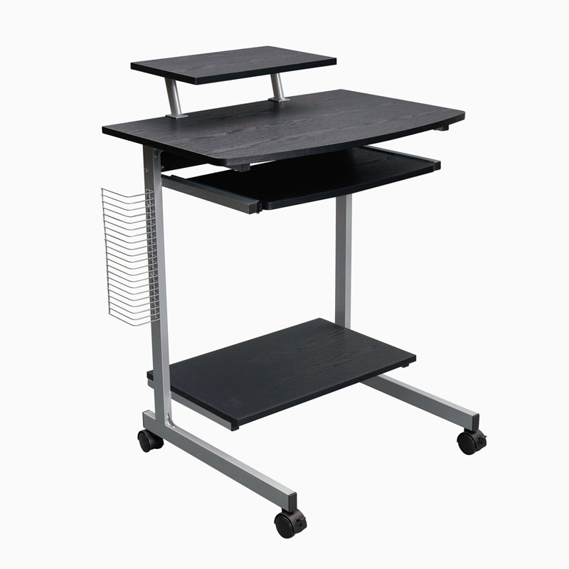 Techni Mobili Compact Computer Cart With Storage, Espresso