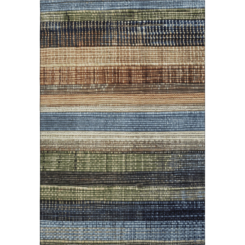 Premium Machine Washable Medena AMF1873 Stripes Rug, Rectangle 3' x 5'