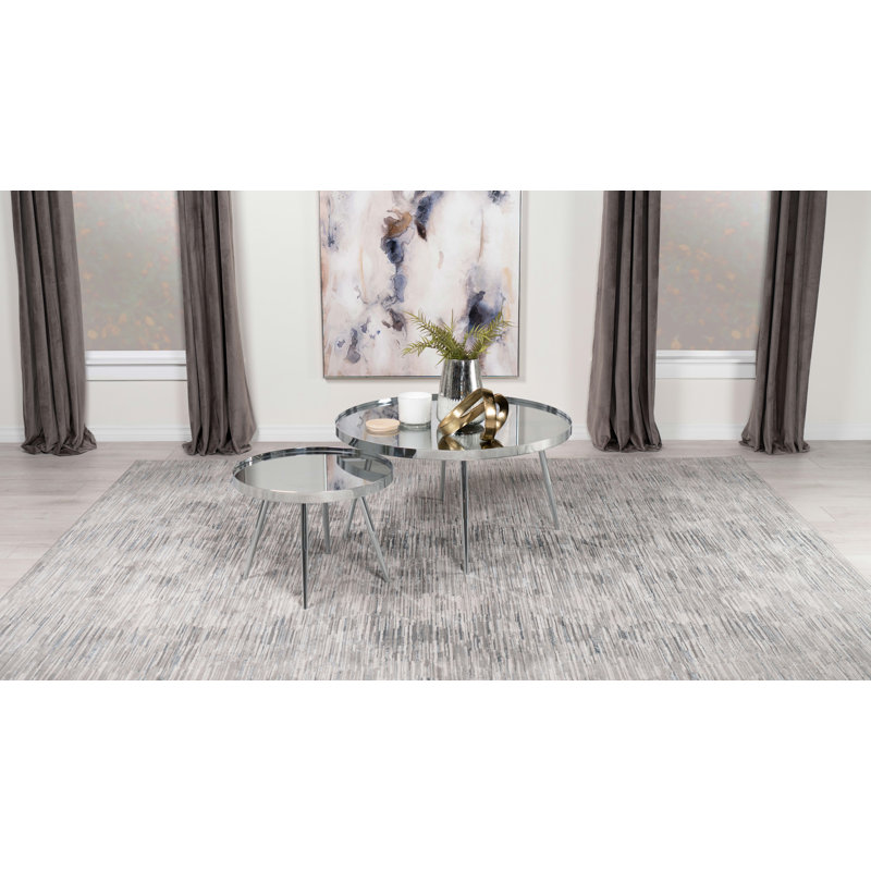 Westerham Glass Top Nesting Coffee Table, Chrome