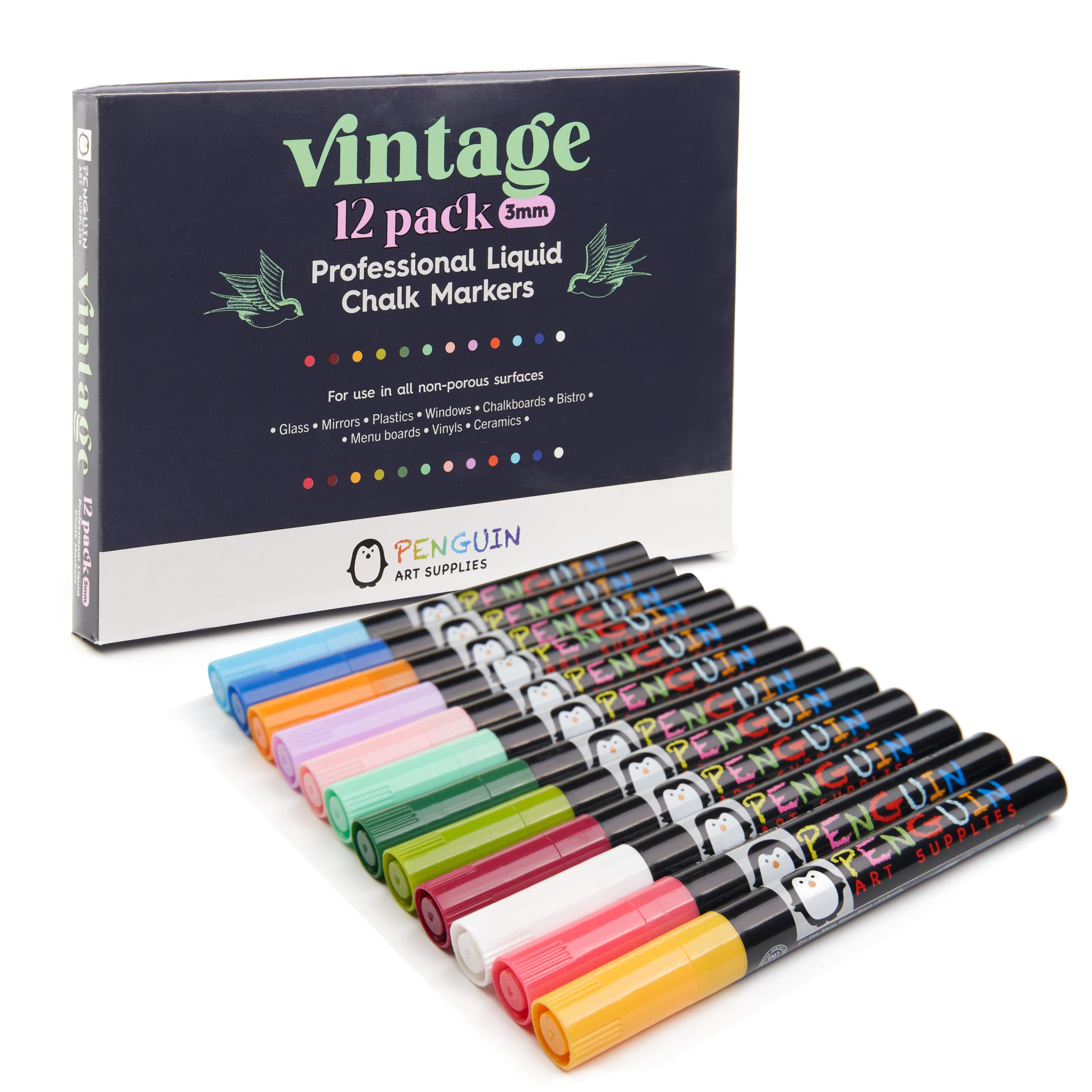 8 Pcs Markers Set Liquid Chalk Marker Pens Erasable Multi Colored