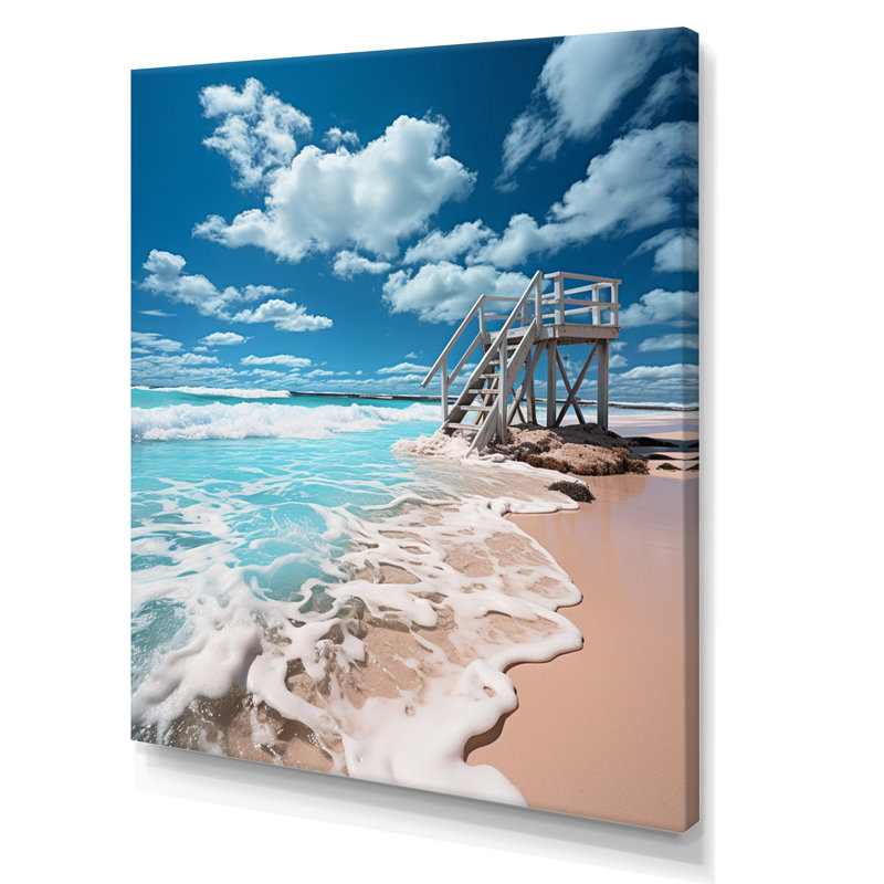 «Turquoise Miami Lifeguard Whispers I», reproduction sur toile, H 20 po x l 12 po x P 1 po, Toile tendue