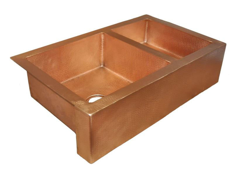 Bloomsbury Market 580mm W Double Bowl Copper Kitchen Sink