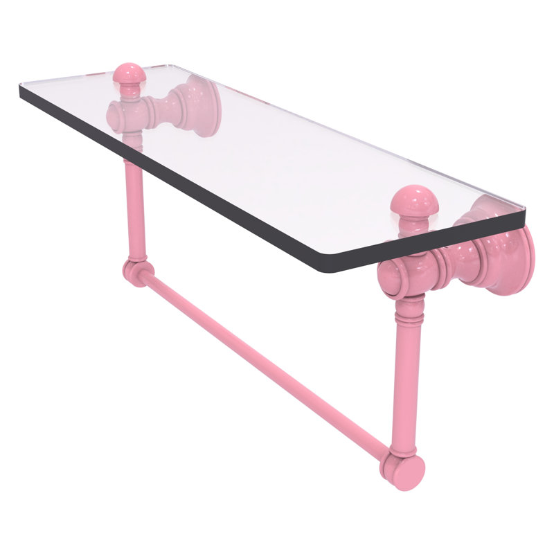 Tablette flottante avec barre à serviettes Carolina, H 7 po x l 16 po x P 5,54 po, Rose