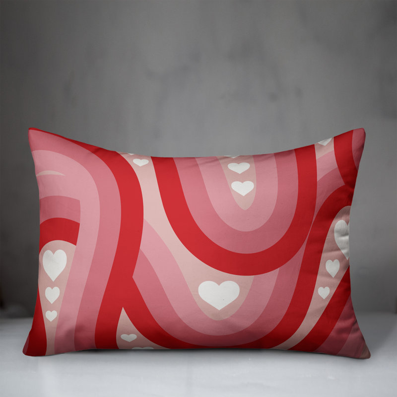 Swirly Heart Pattern Throw Pillow
