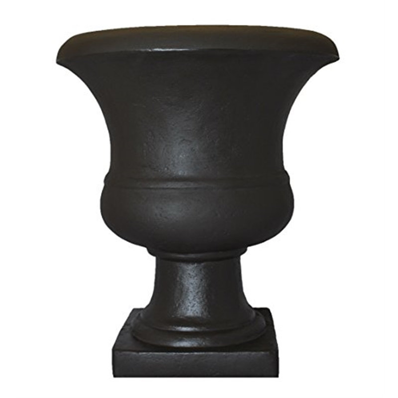 Alojzij Durable Plastic Urn Planter, Espresso, 18.5" H x 15.5" W x 9" D