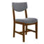 Ensemble de salle à manger rustique 5 places avec 1 table en bois massif et 4 chaises rembourrées, style pour une ambiance chaleureuse à la maison, couleur noyer, composé de formes rectangulaires, idéal pour les petits dîners.