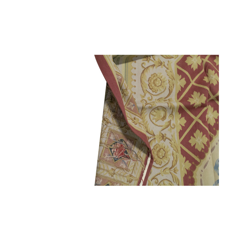 Hand-Knotted High-Quality Rose and Beige Area Rug