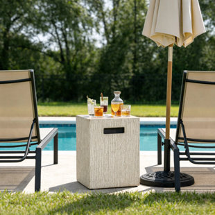 Couvercle de foyer 16 pouces et table d'appoint, brun
