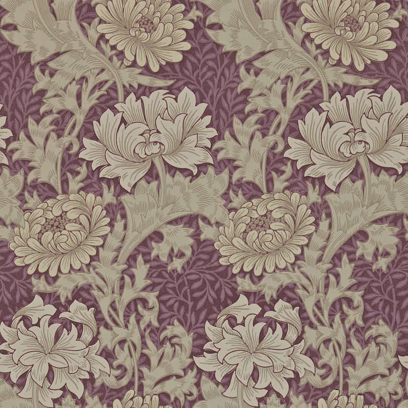 Chrysanthemum 10.05m x 52cm Matte Wallpaper Roll, Purple