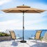 Parasol de marché rectangulaire 59 po x 106 po, base lestée incluse