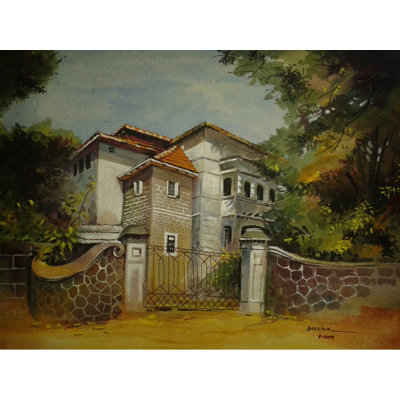 La Villa | Acrylique sur papier | Peinture par Aneesh Bandadka