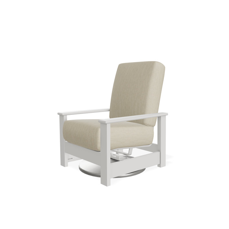 Chaise berçante pivotante cachée en polymère Leeward, Neige, Husky
