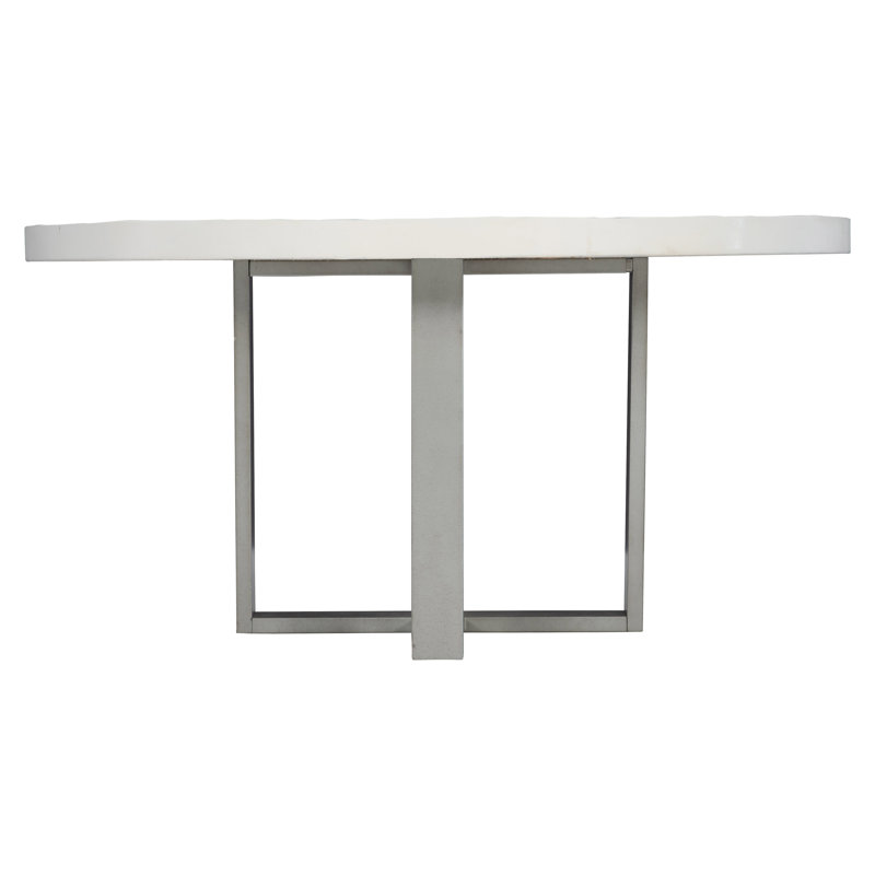 Merrion 54" Transitional Gray and White Round Dining Table