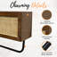Ensemble de tablettes et porte-serviettes mural en bois et rotin