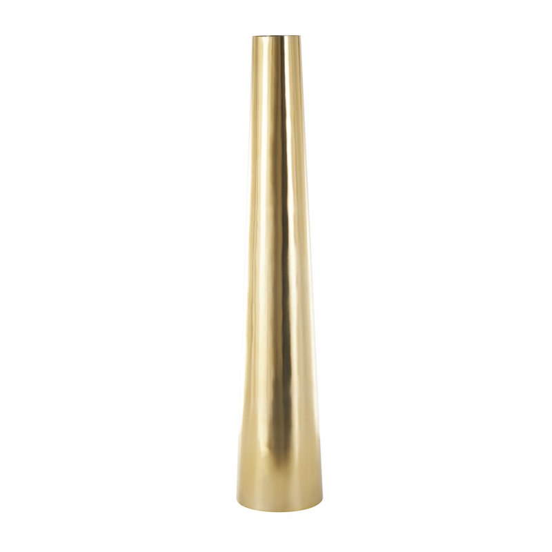 Grand vase décoratif en métal en acier inoxydable Tavistock, Doré, H 48 po x l 9 po x P 9 po
