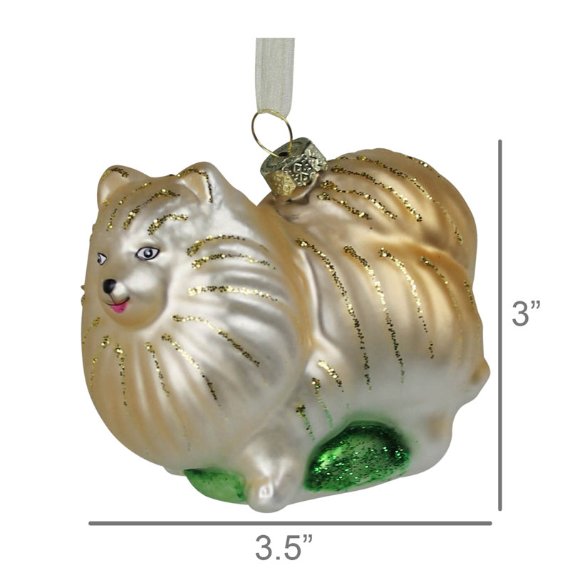 Ornement de chien de Poméranie, verre