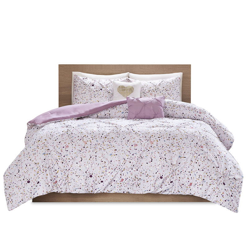 Édredon métallique imprimé prune pour lit simple / simple TG avec imprimé lumineux et attrayant