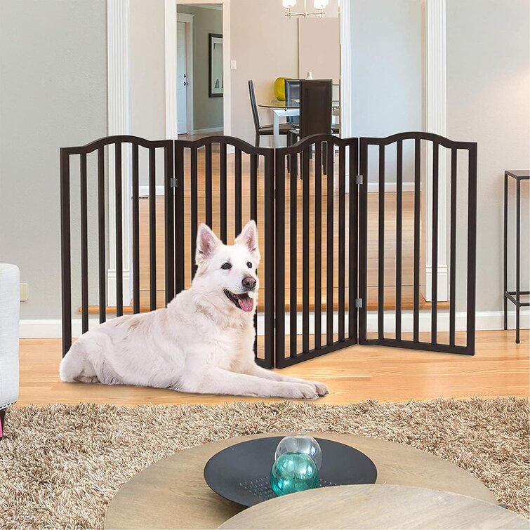 Tucker Murphy Pet™ 4-Panel Scalloped Free Standing Pet Gate Solid Wood Dog  Gate Folding Pet Fence For Home Indoor Stair Entryway - Wayfair Canada