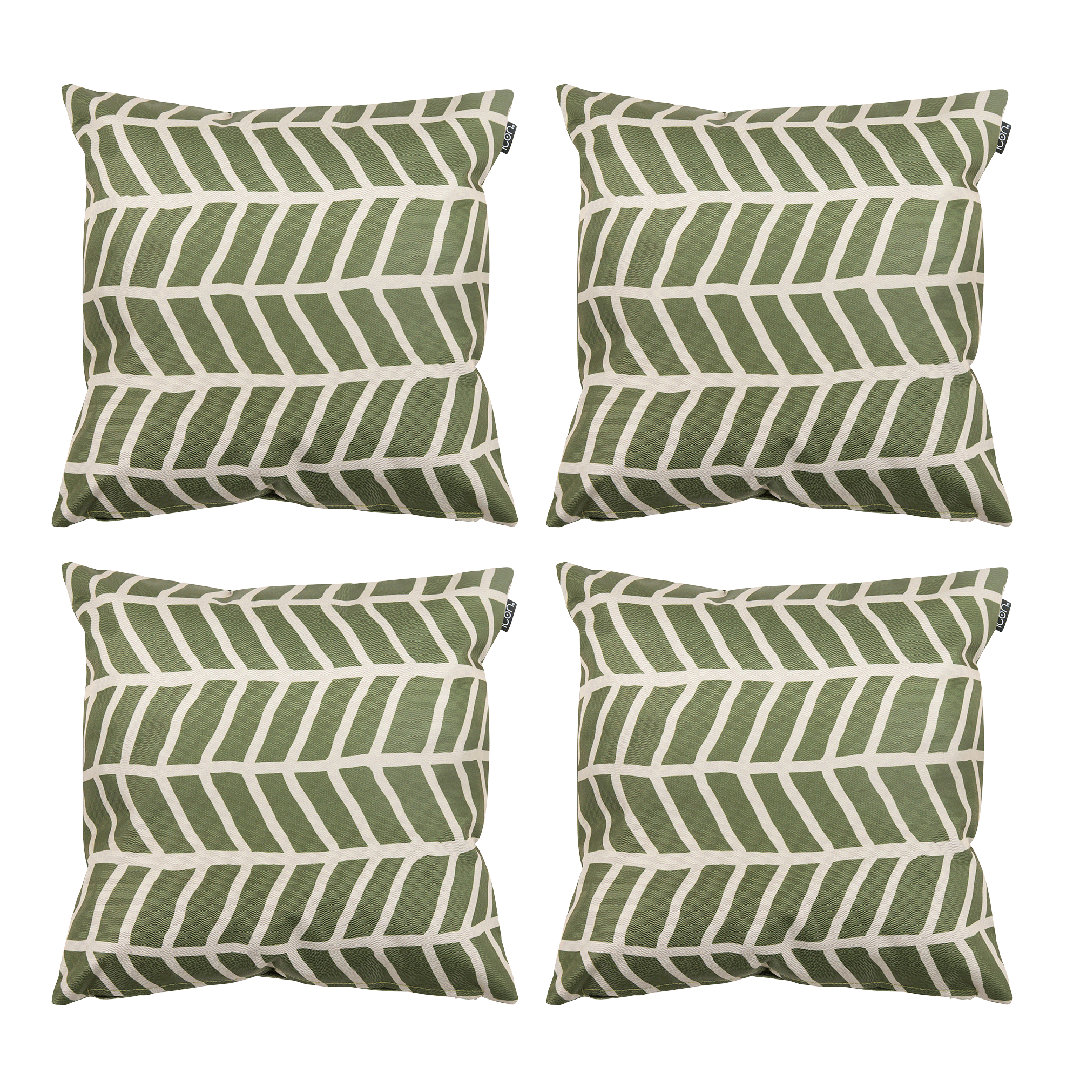 icon Indoor and Outdoor Abstract Leaf Waterproof Filled Cushion 4x Blue Double Sided Print