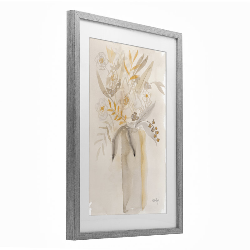 "Earthy Soft Flower Vase", impression par Krinlox, Cadre de ferme gris, H 23 po x l 17 po