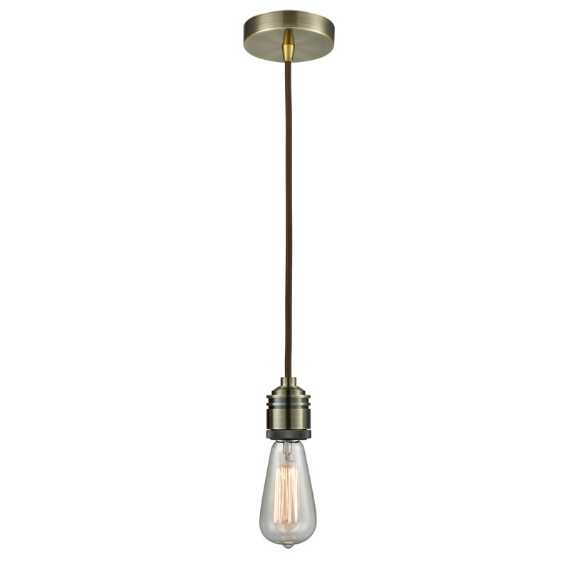 Cecil 1 - Light Single Pendant, Antique Brass/Brown