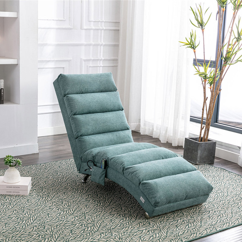 Fauteuil inclinable ergonomique en velours de 21,65 po Alrahman, Velours bleu sarcelle