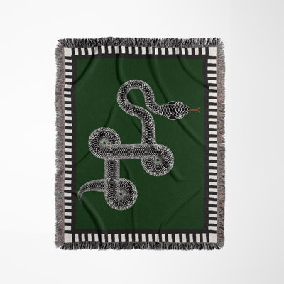 Vanjo Snake Cotton Blend Blanket Throw