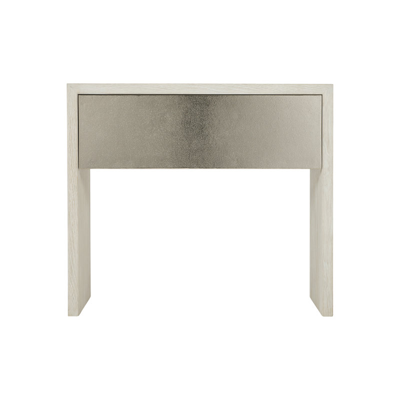 Cream and Nickel 1-Drawer Transitional Nightstand