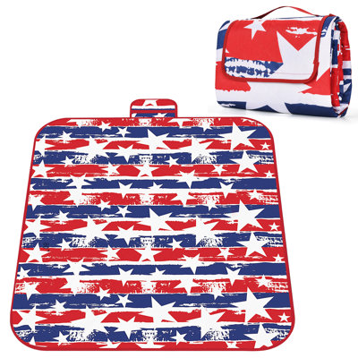 Très grand pique-nique portable imperméable pour pique-nique pour le camping en famille, les voyages, le parc, la plage, la randonnée, le stade, les Concerts (impression rayée, 70 po x 80 po) - Lavable à la machine