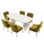 Ensemble de table de salle à manger moderne 6 personnes avec chaises en velours Hillory-1252276306