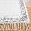 Tapis géométrique ivoire / gris en coton tissé à la main Anahli-654613150