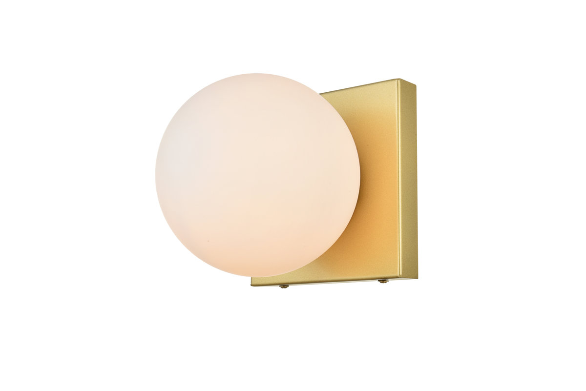 Isabeth Transparent Dimmable Bath Sconce, Brass, 2 Lights, 6" H x 14" W x 14" D