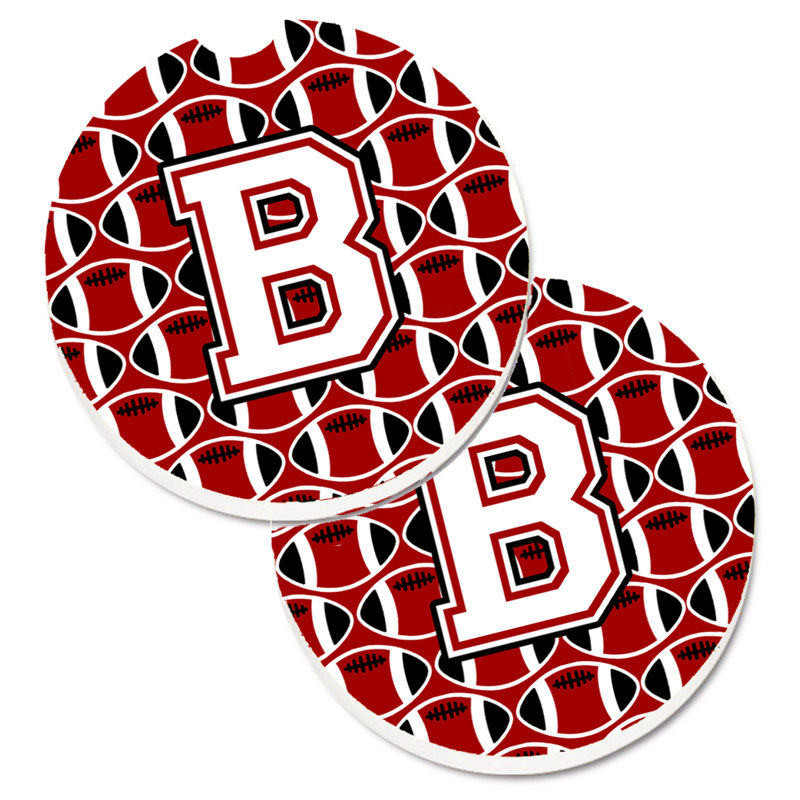 Sous-verre de football, B, Cardinal / blanc
