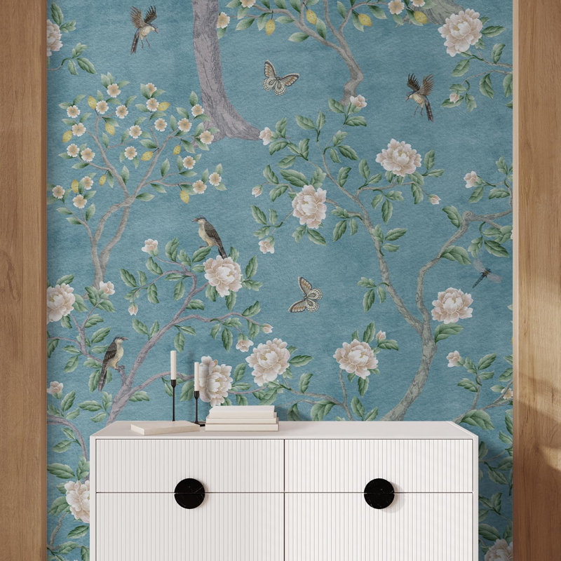 Bordure florale pelez et collez, L 120 po x l 96 po