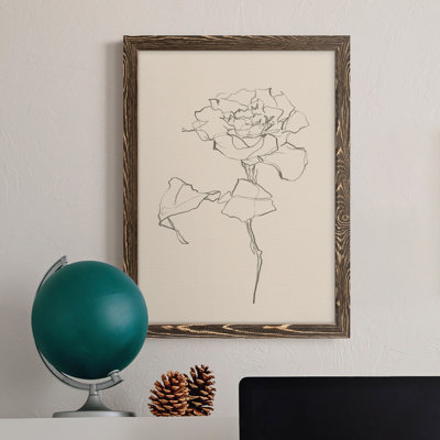 Floral Contour Study I - Peinture sur toile encadrée