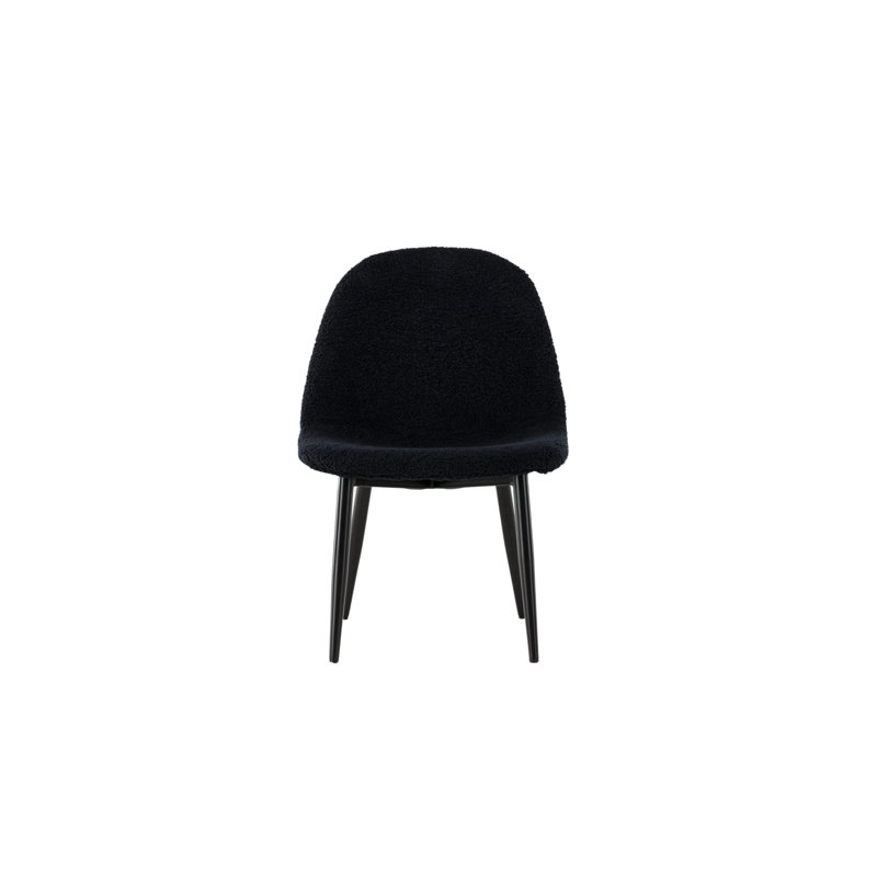 Privett Teddy Upholstered Side Chair, Black