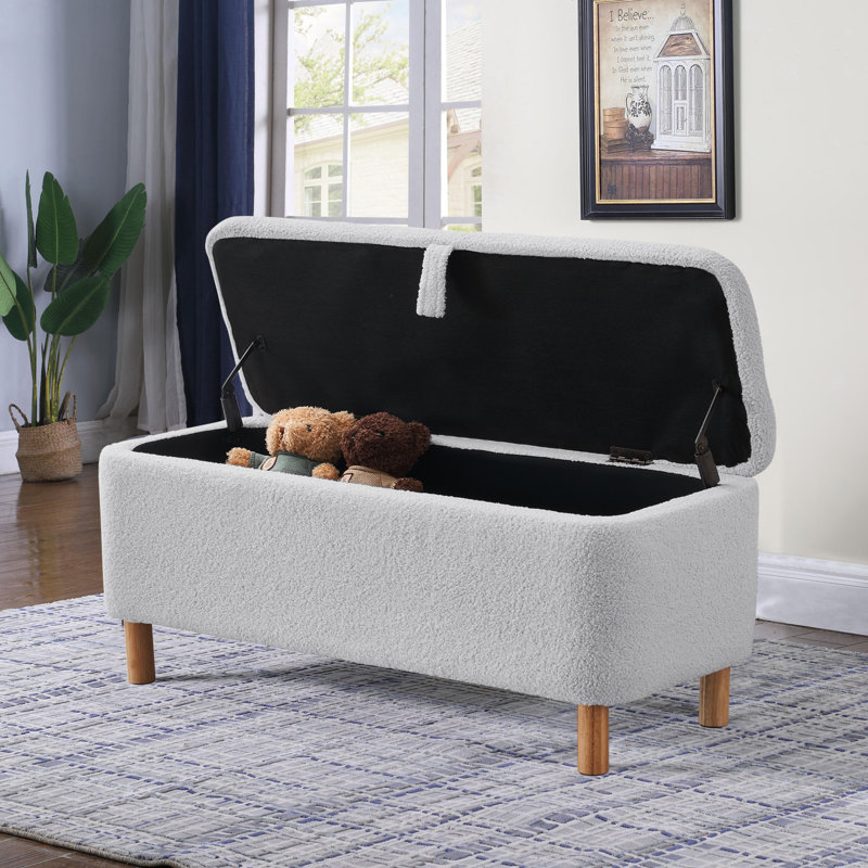 Dayvian 39.3" Storage Ottoman Bench for End of Bed, Gray