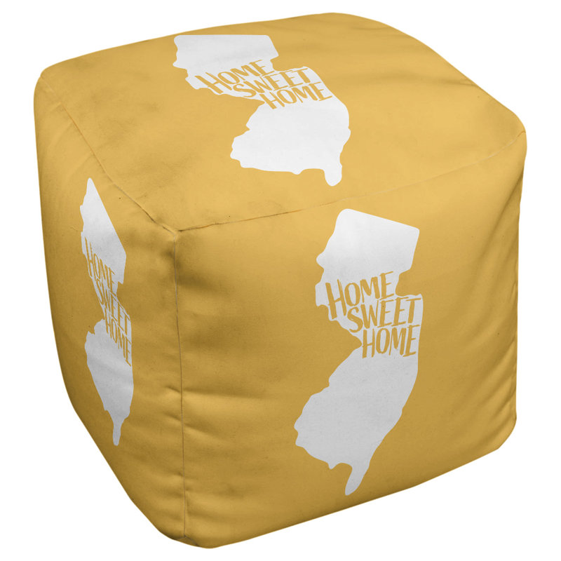Repose-pieds cube new jersey home, Jaune