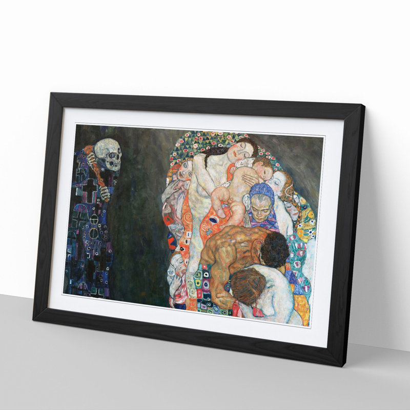 Death and Life by Gustav Klimt - Framed Print, Black Framed, 27cm H x 36cm W x 2cm D