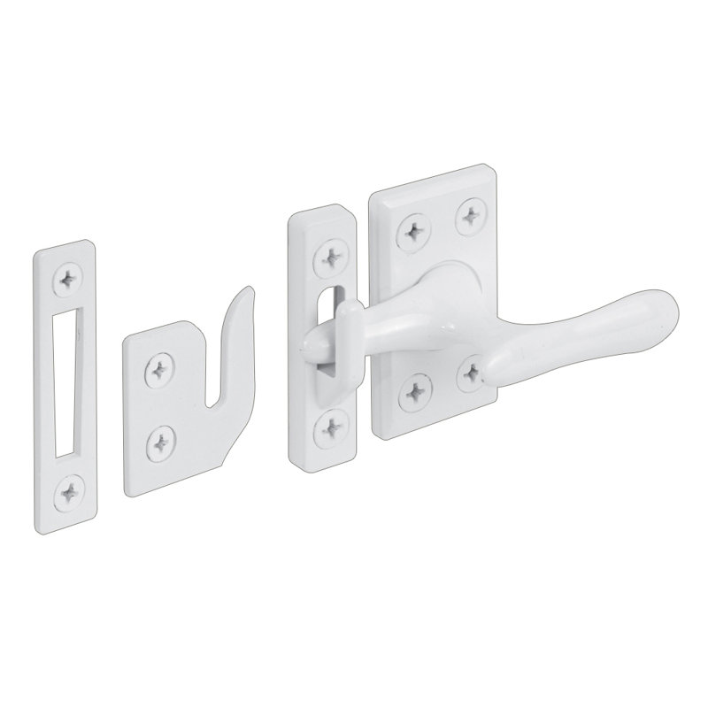 Prime-Line Casement Lock, 3 Keepers, Screws (Single Pack), White