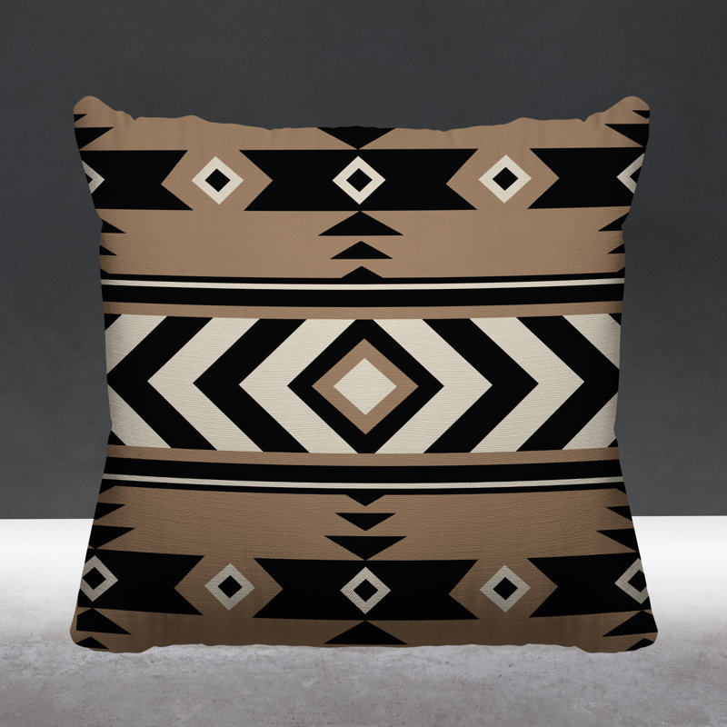 Coussin intérieur / extérieur Fika Southwestern, L 17 po x H 17 po, Beige