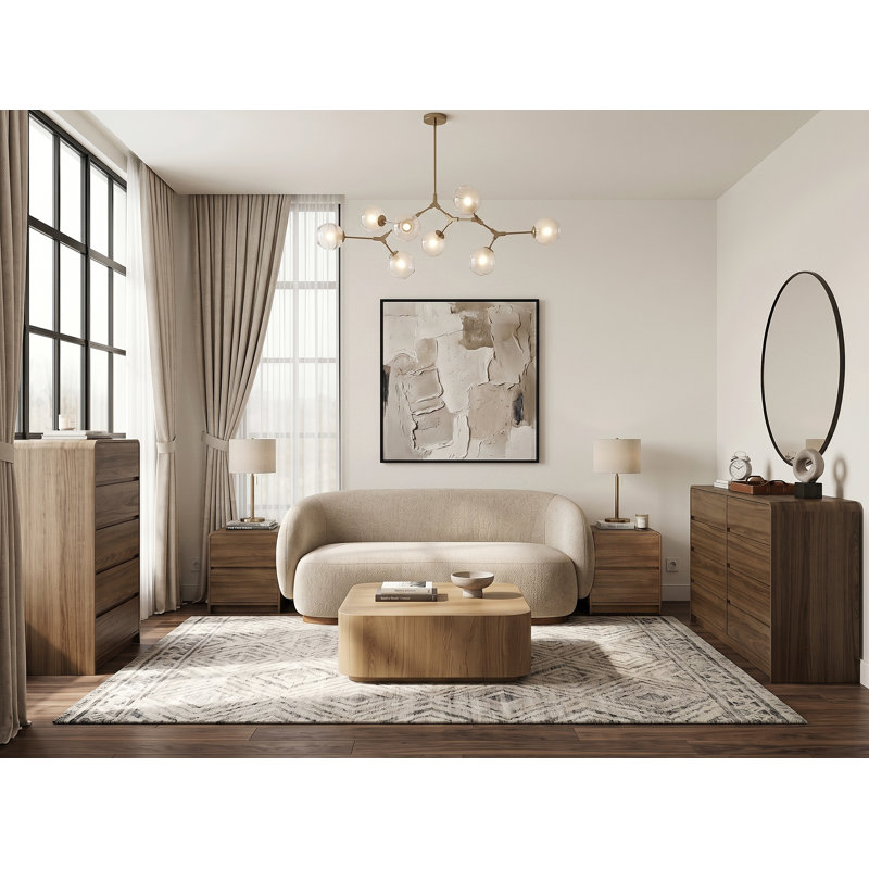 Rishel Modern 4 Pieces Bedroom Set, 4 Pcs: Chest, Dresser 8, 2 Nightstands
