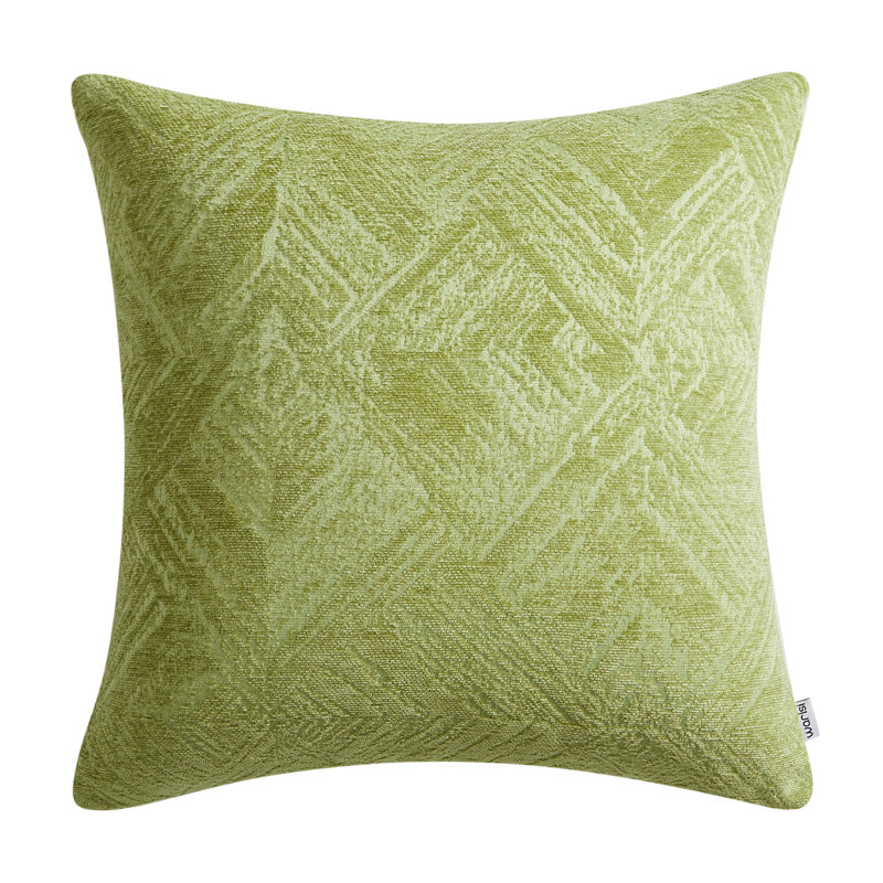  Chenille Throw Pillow Cover, Green, 20" x 20" x 1"