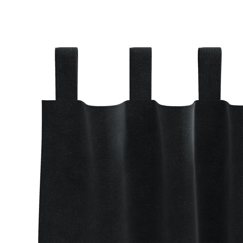 Curtains Polyester 140 Cm Decorative Inlays, Black, 140cm Width x 140cm Drop