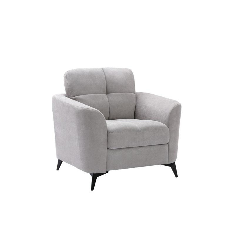 Chaise en tissu tissé gris clair Callie, Gris clair