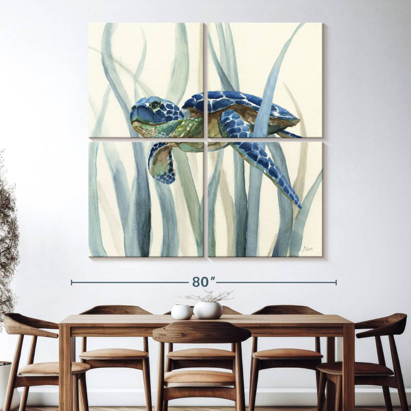 Brampt Turtle In Seagrass II, 74" H x 74" W